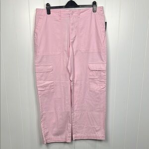Universal Threads Womens Cargo Pants 16 Pink Wide Leg Cargo Pockets Classic NWT
